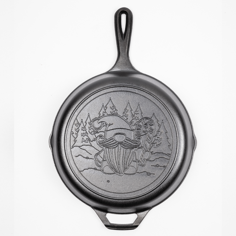 Lodge 10.25 Inch Seasoned Cast Iron Holiday Gnome Skillet - Image 6
